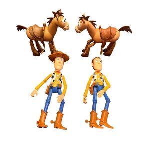 Toy Story Woody And Bullseye Figures Disney Pixar vintage 1996 Andy